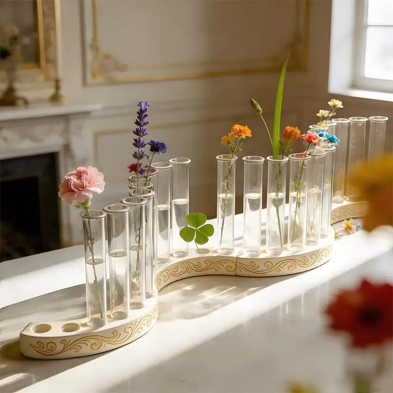 Flower Test Tube Holder Silicone Molds DIY Handmade Vase Tray Epoxy Resin Mould Candlestick Holder Plaster Cement Mold Oasis Select