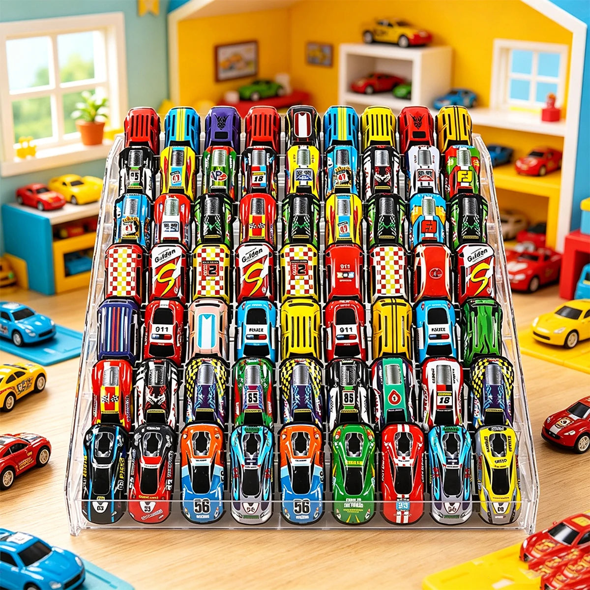 1pc acrylic multi-layer stepped toy car display rack buckle cosmetic home storage rack ideal choice for storage enthusiasts Oasis Select