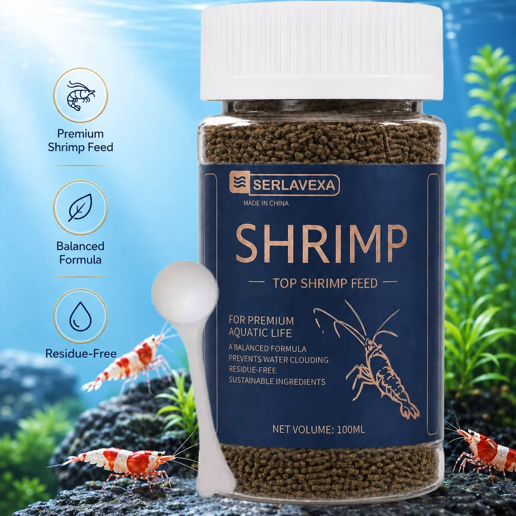 Aquarium Shrimp Feed High Calcium Nutritious Food For Black Shell Shrimp Small Pet Shrimp Daily Diet With Feeding Spoon Oasis Select