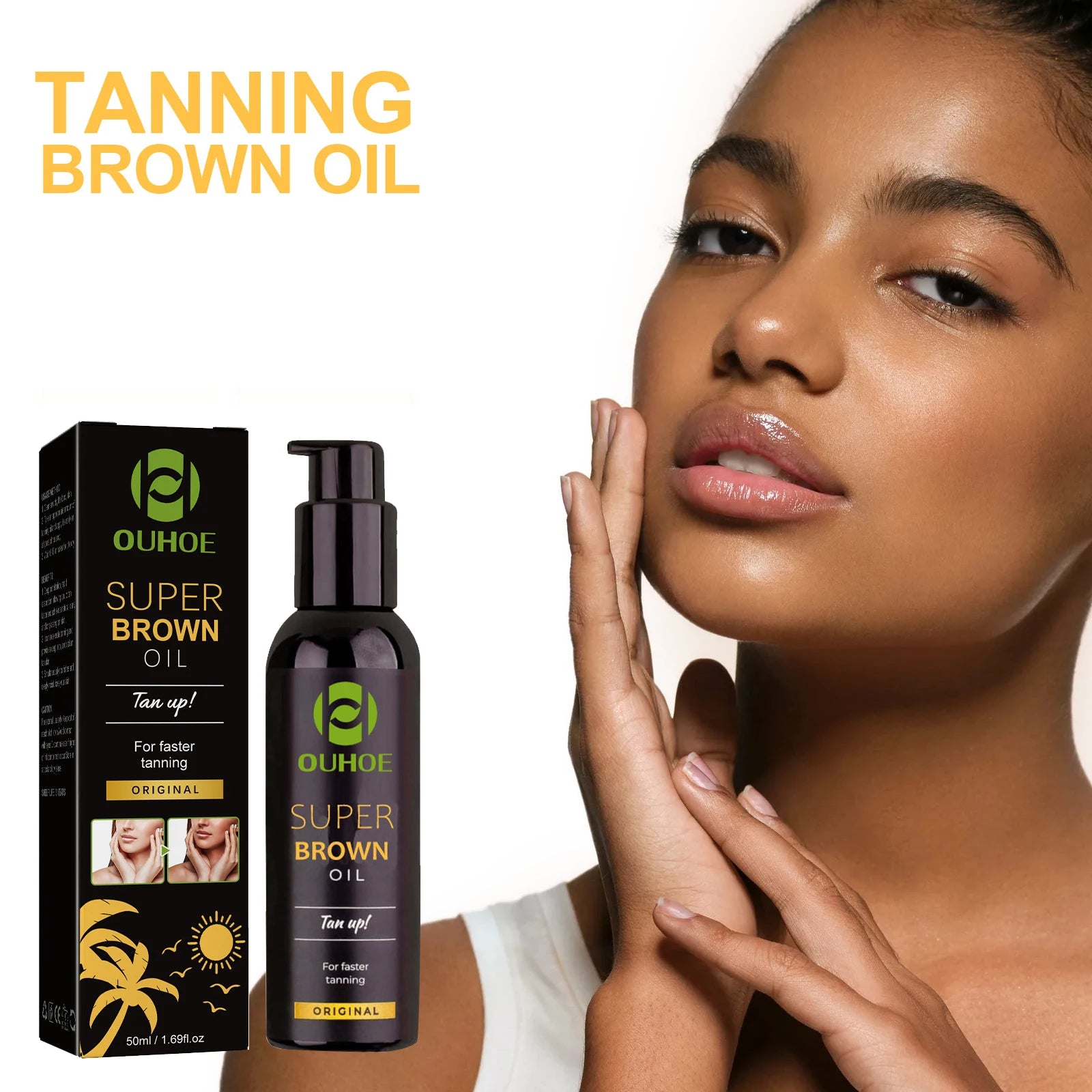 Tanning Oil Build Bronze Face Body Tone Enhance Post Sun Bronzing Solarium Lock Moisturizing Softness Darker Solar Tanning Oil Oasis Select