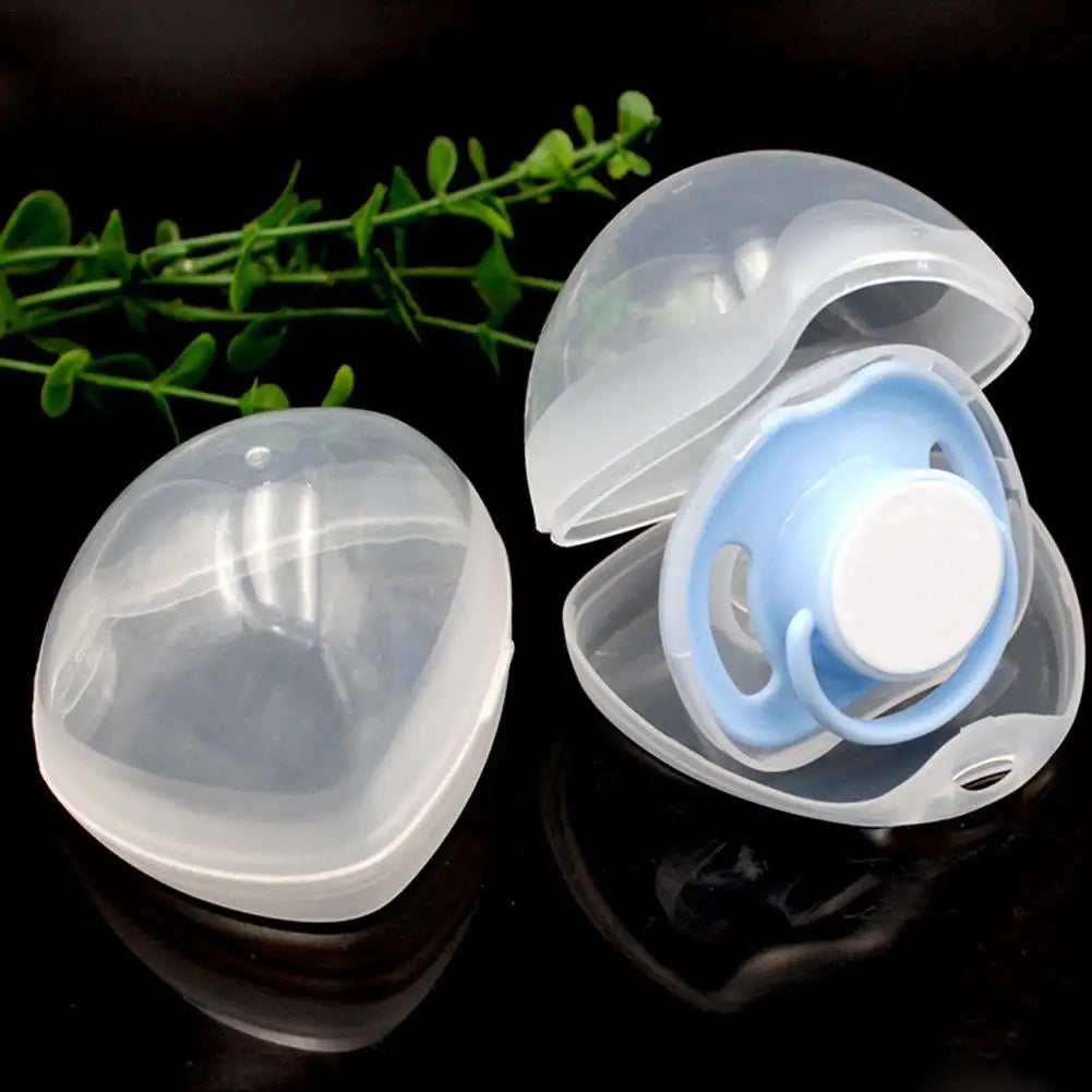 Pacifier Cover 3 Pieces Pacifier Container Holder Case Lightweight Transparent Baby Soother Container Carrier for Boys Girls Oasis Select