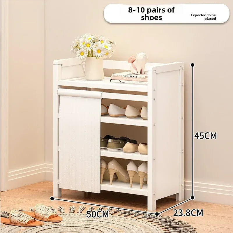 Multi-functional Folding shoe rack installation-free integrated dustproof large-capacity storage shoe rack Oasis Select White A