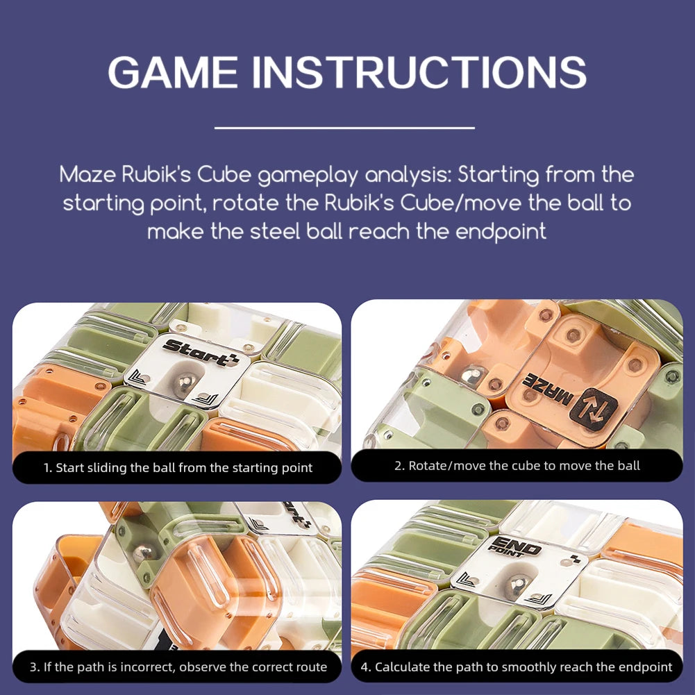 3D Maze Cube Puzzle with Rolling Ball – Brain Teaser for Kids