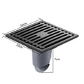 10CM Square Floor Drain Anti-odor, Stainless Steel Floor Drain with Removable Cover, Shower Floor Drain for Bathroom Laundry Oasis Select Black-Single