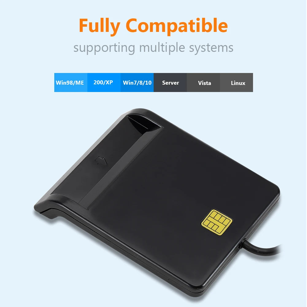 USB 2.0 Smart Card Reader – DNIE ATM CAC IC SIM ID Windows USB Smart Card Reader Oasis Select