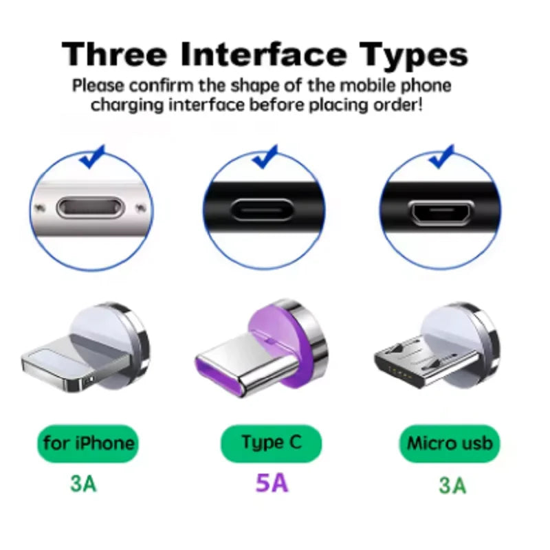120W USB Charge Cables 3in1 Magnetic 6A Super Fast Charge Type-C To iOS Lighting Liquid Silicone Charger Data Cable For iPhone Oasis Select