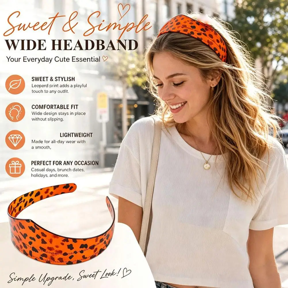 Wide Headband for Women Leopard Print Non-slip Hair Hoop Minimalist Fashion Headwear Daily Styling Hair Accessories Oasis Select