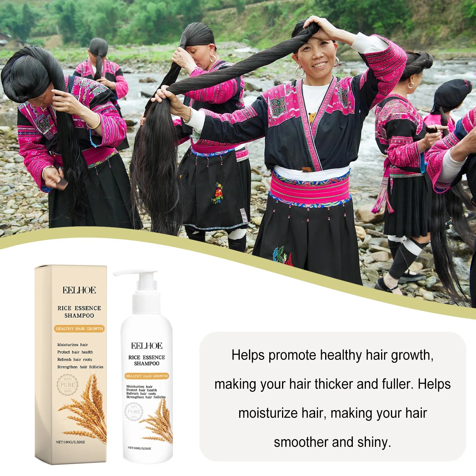 Rice Shampoo and Conditioner for Hair Growth Moisturizing Scalp Deep Cleansing to Strengthen Hair Oil of Rosemary Shampoo 100g Oasis Select