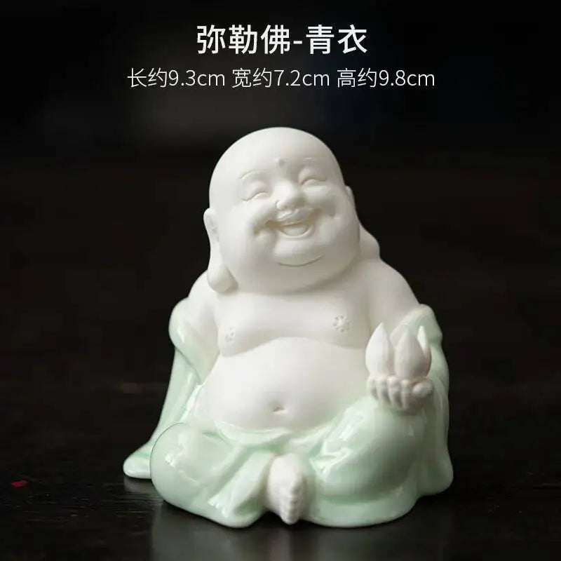 Zen Maitreya Tea Pet Ornament Incense Holder Incense Stick Sandalwood Incense Burner Incense Stand Ceramic Little Oasis Select Buddha-qingyi