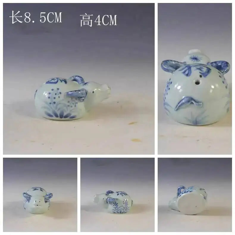 Porcelain Republic Of China Style Blue And White Zodiac Inkstone Tea Pet Study Room Desk Ornament Oasis Select Cow