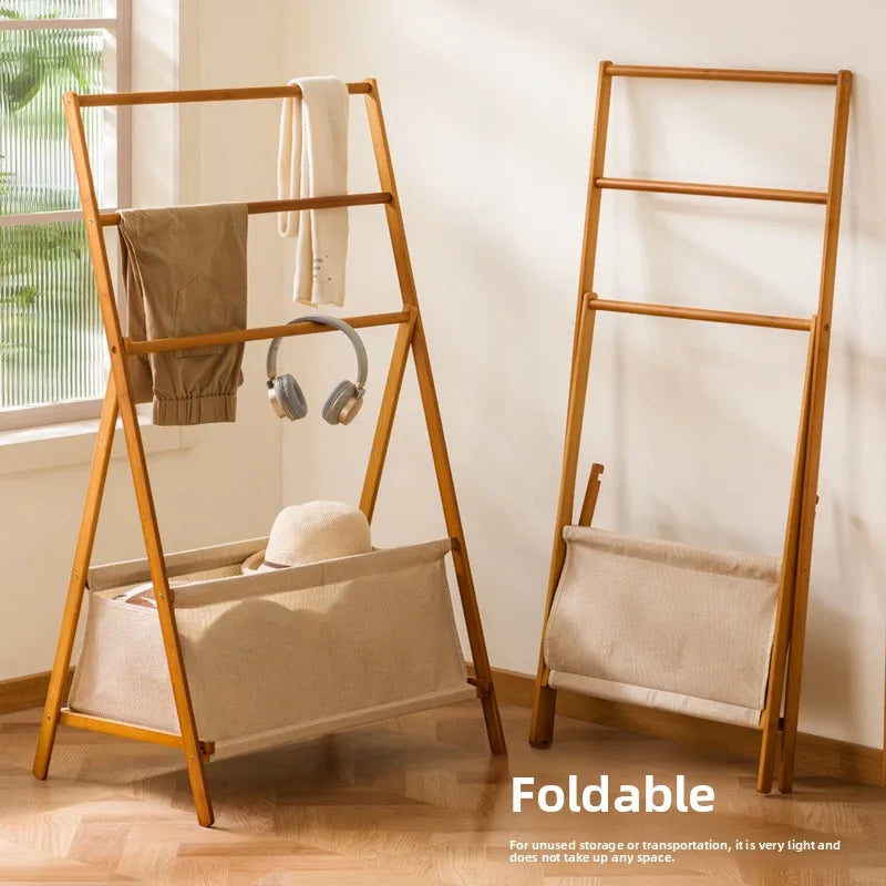 Hanger floor to ceiling bedroom household hanger non-solid wood secondary net coat rack simple medieval clothes rack storage Oasis Select