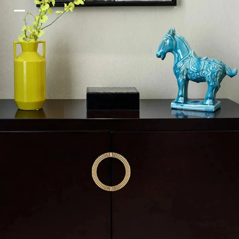 1 Pc New Textured Brass Semi-Circle Cabinet Handle Wardrobe Pull Wine Book Knob Round Furniture Door Handles Oasis Select