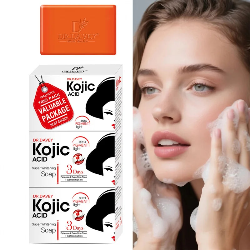 DR.DAVEY Kojic Acid Soap 3-Pack – Cleansing & Moisturizing