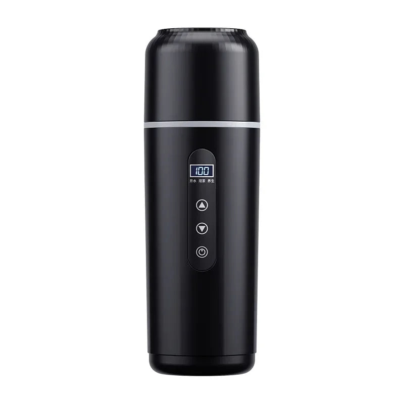 Temperature Display Kettle 500ml Car Heating Cup 12V 24V Electric Three Modes Stainless Steel Travel Heating Thermal Mug Oasis Select