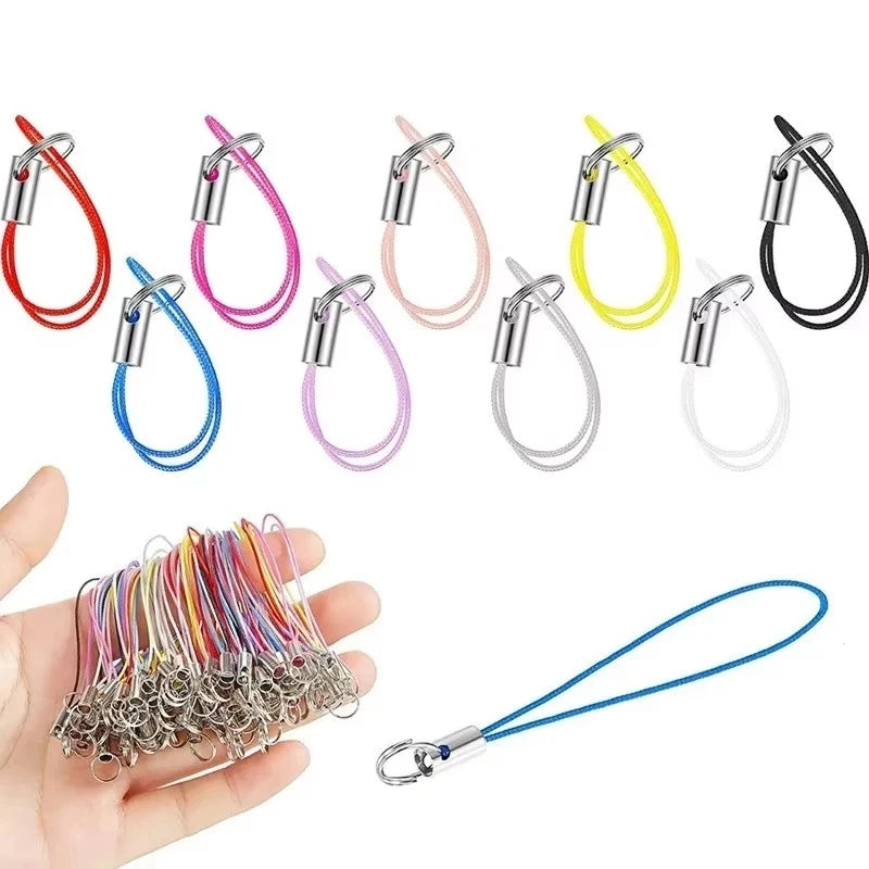 50/100pcs Wire Cord Mobile Phone Craft Pendant Lanyard DIY Handmade Materials Key Ring DIY Toys Pendant Clips Lanyard Accessorie Oasis Select