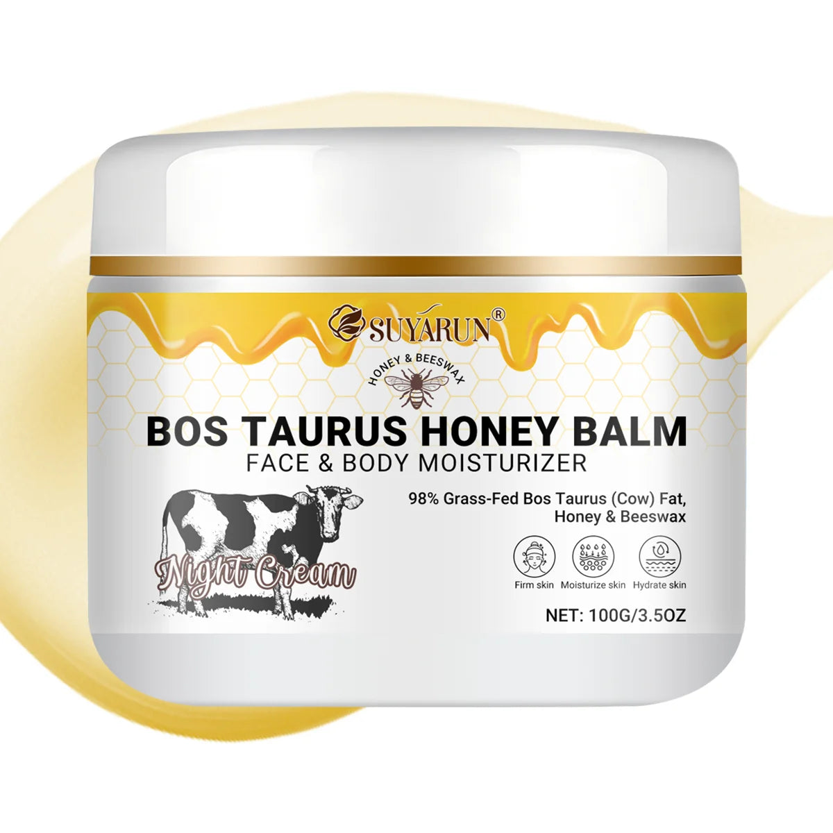 SUYARUN Ultra-Nourishing Tallow Face & Body Cream with Honey&Vitamin C – Moisturizing Skincare for Dry Skin, Natural Anti-Aging. Oasis Select 100g