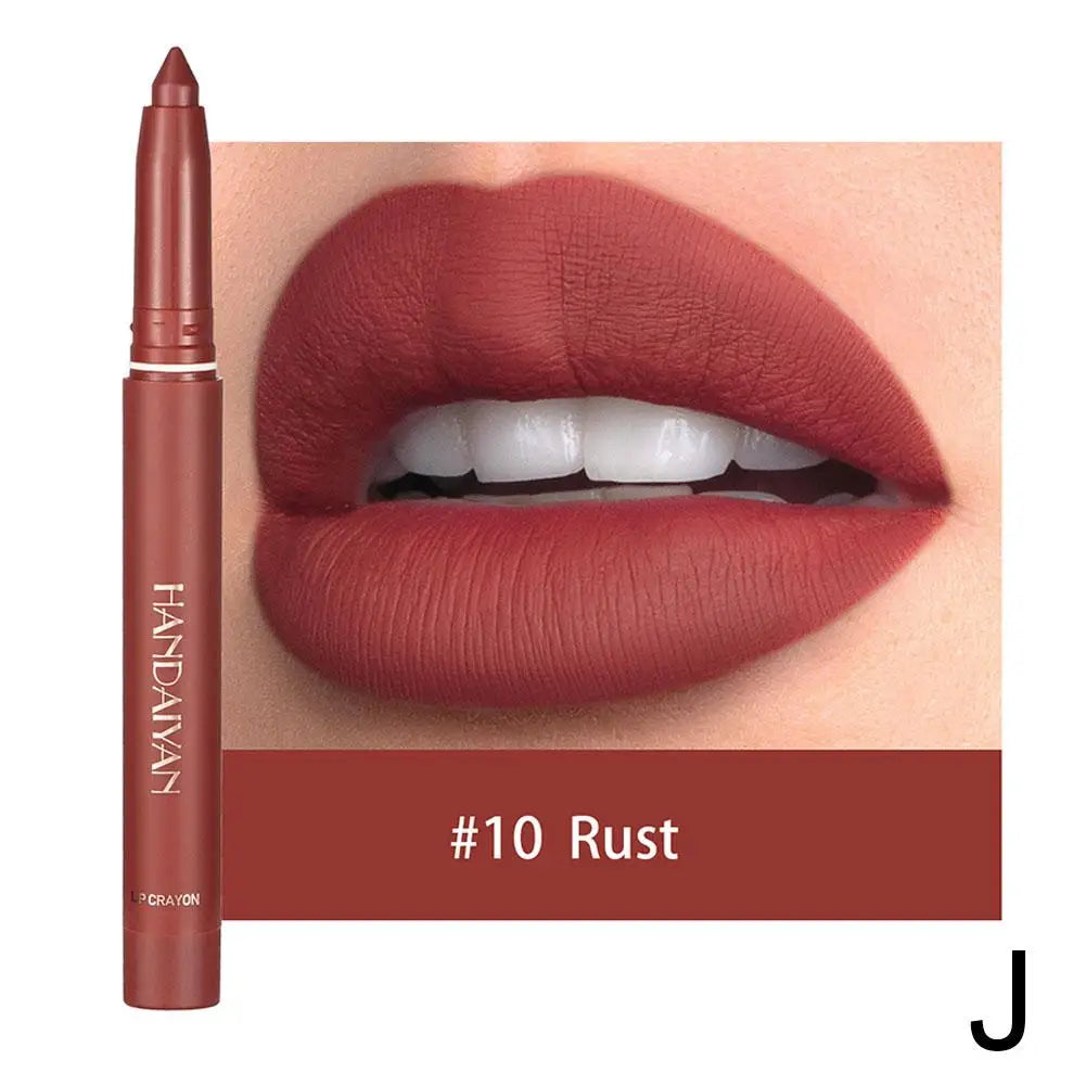 Long-Lasting Waterproof Matte Lip Crayon Lipstick Pencil Built-in Sharpener Velvet Lipgloss Lip Stain Moisture Smooth Lipliner Oasis Select 10