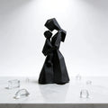 Geometric Mother Child Figurine Abstract Faceted Sculpture Minimalist Black Home Decor for Shelf & Mantel Display Oasis Select Default Title