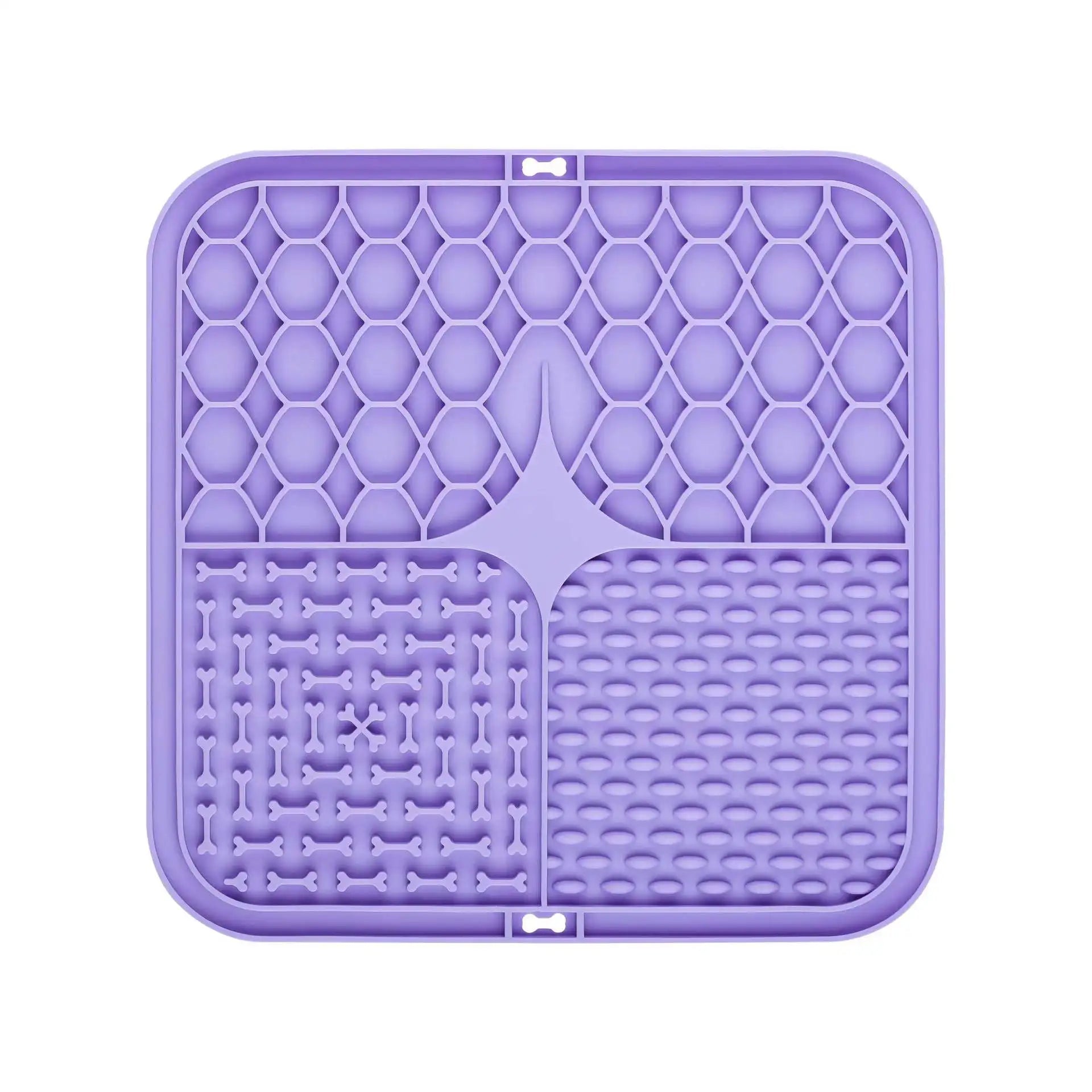 Food Grade Silicone Pet Dog and Cat Anti-Choking Slow Eating Tableware Tray Licking Mat Licking Plate Pet Yogurt Placemat Oasis Select purple-1pcs 15.5cmX15.5cm