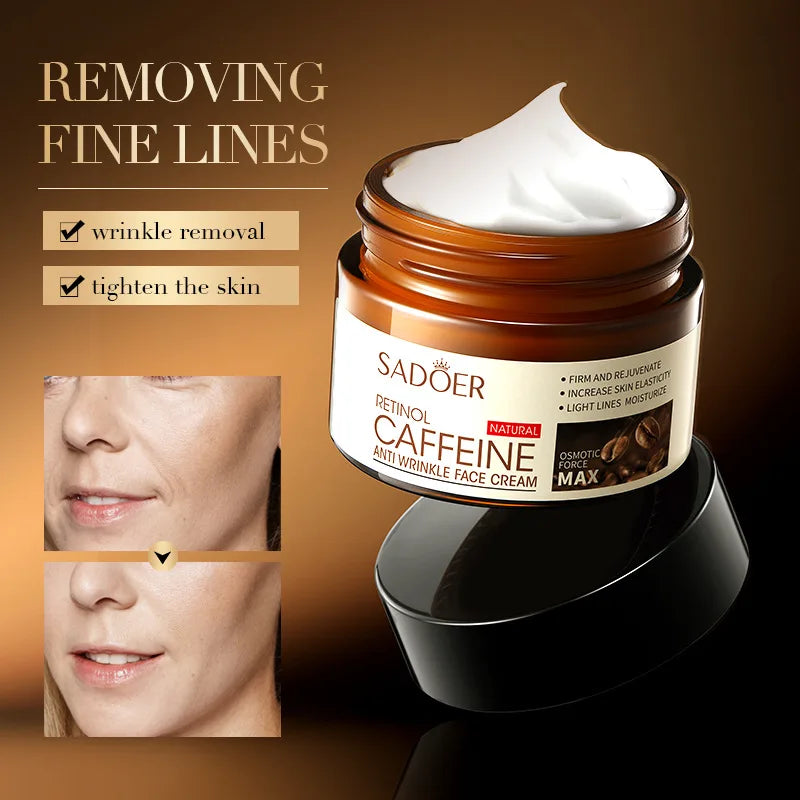 SADOER Retinol & Caffeine Anti-Wrinkle Face Cream 50g Anti-Wrinkle Face Cream Oasis Select