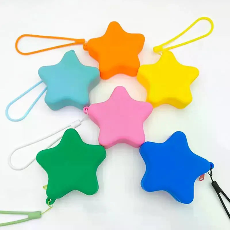 Creative Silicone Coin Purse Portable Zipper Cosmetic Bag Starfish Shape Earphone Bag Women Girls Multifunction Storage Bag Oasis Select