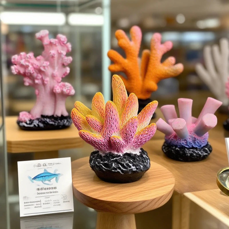 Artificial Coral Fish Tank Decoration Emulates Starfish Resin Reef Landscape Aquarium Decoration Craft Tabletop Decoration Oasis Select