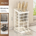 Kitchen Countertop Companion: Multi-function Dish Rack, Knife Holder and Tool Storage with Drain Tray Oasis Select White
