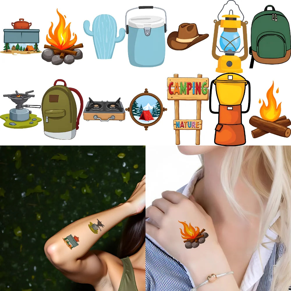 63pcs Waterproof Temporary Tattoo Stickers – Camping & Festivals