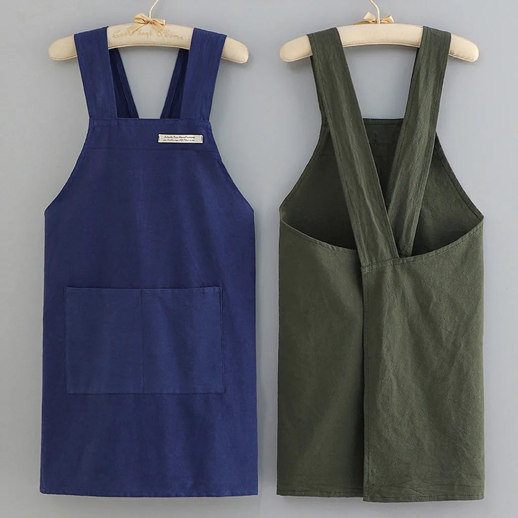 Cooking Cotton Kitchen Aprons Breathable Wear Resistant Adult Waist Aprons Anti Fouling Soft Restaurant Work Clothes Home Oasis Select