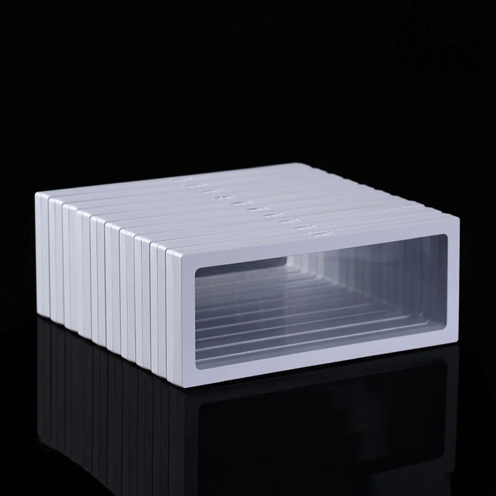 10pcs,Transparent floating frame display rack, floating storage box, jewelry display box, necklace, watch, bracelet dust box Oasis Select White 10pcs 18x7cm