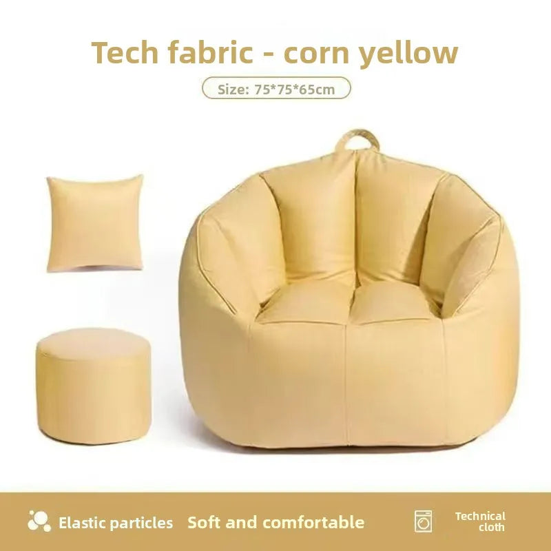 Lazy sofa reclining sleeping bedroom small sofa small apartment living room single reclining chair balcony lazy chair Oasis Select Yellow pedals.