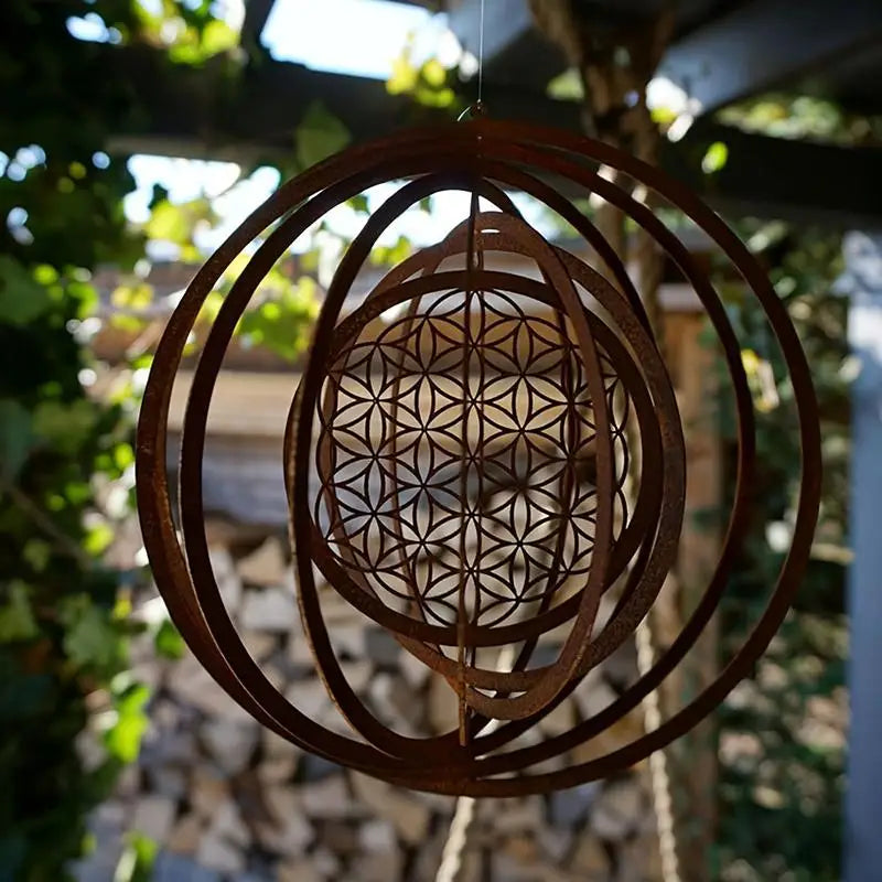Rustic Metal Spiral Weather Vane – Hanging Outdoor Decor