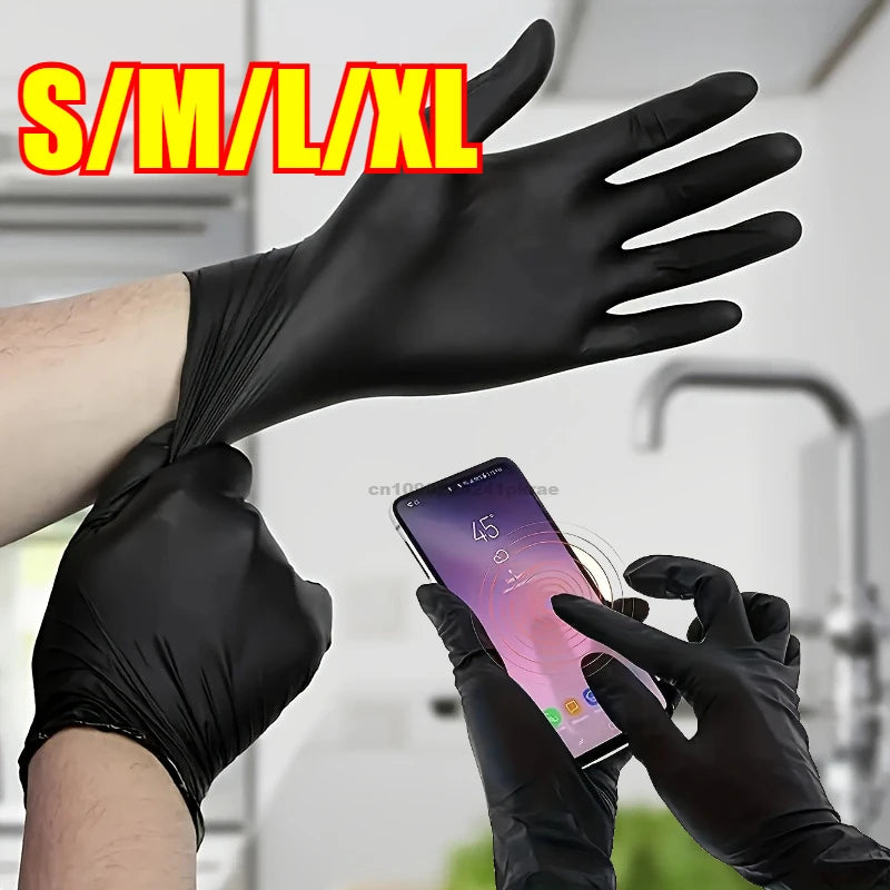 Black Xl Latex Gloves Pvc Gloves Disposable Nitrile Gloves Housework Cleaning Car Industry Gardening Cooking Tools Oasis Select
