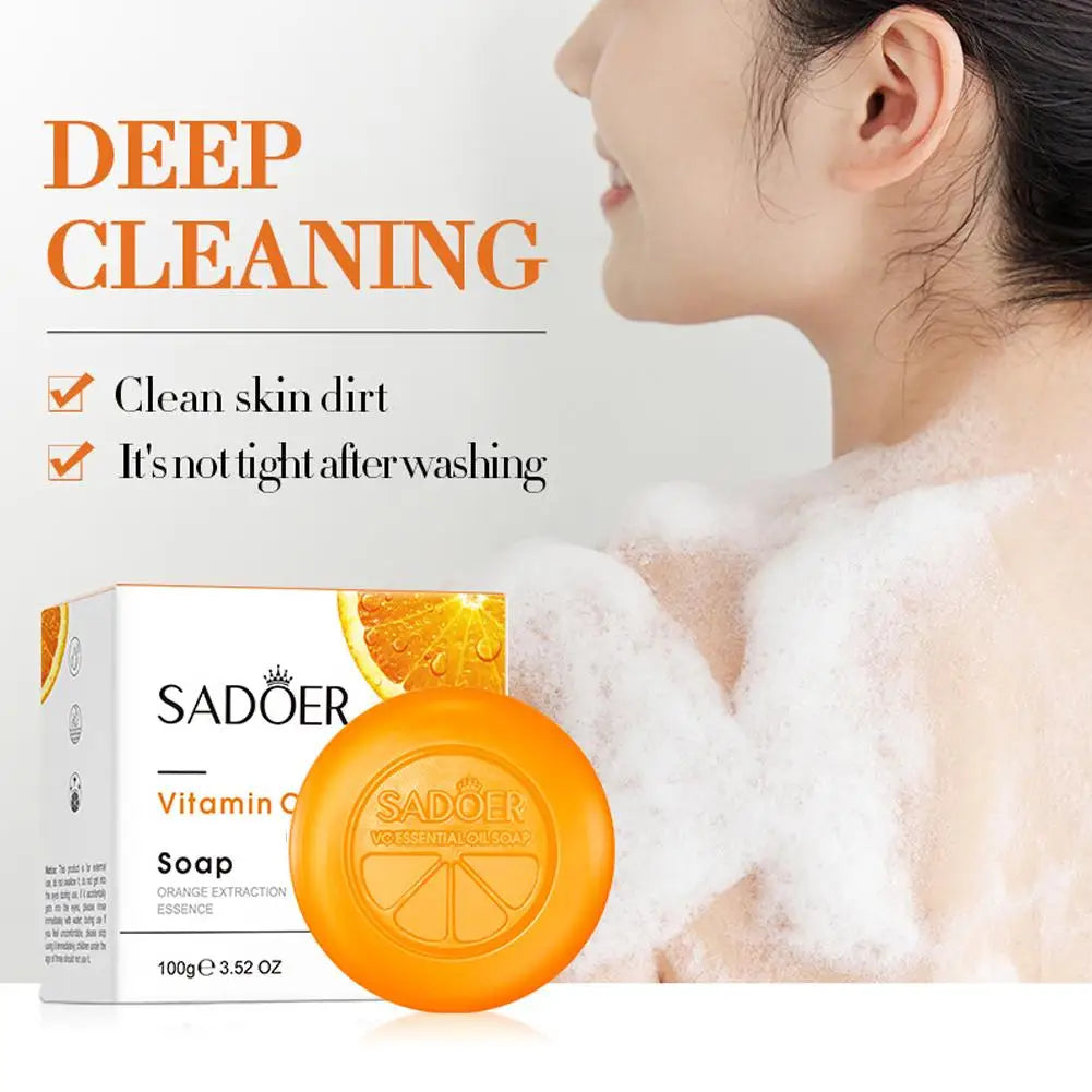 100g Vitamin C Brightening Soap, Hydrating Face & Body For Radiant Glow Skin, Nourishing, Moisturizing Bath Bar with Orange Peel Oasis Select