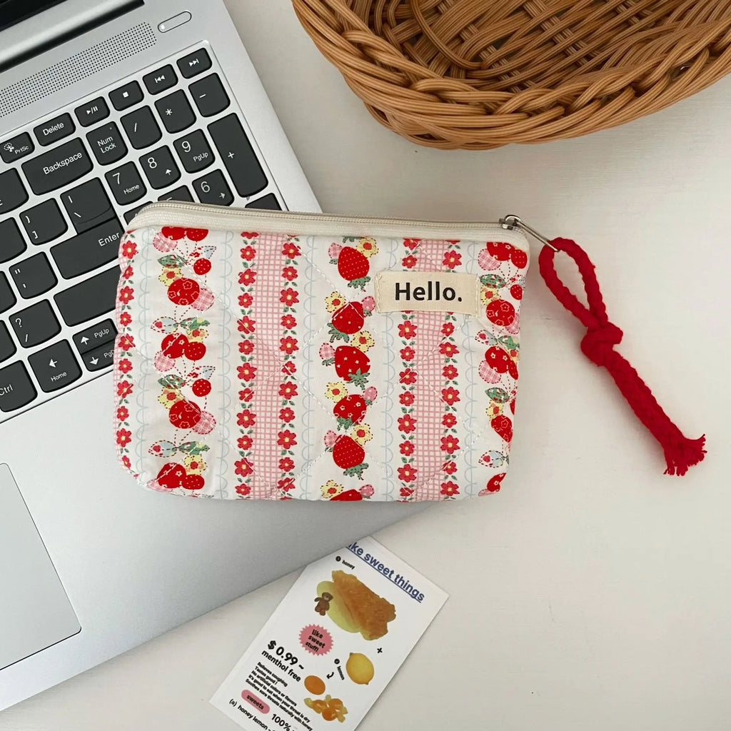 Cute Travel Cosmetic Lipstick Earphone Card Small Portable Storage Bag Purse Mini Makeup Handbags Pouch Organizer In Make Up Bag Oasis Select Strawberry