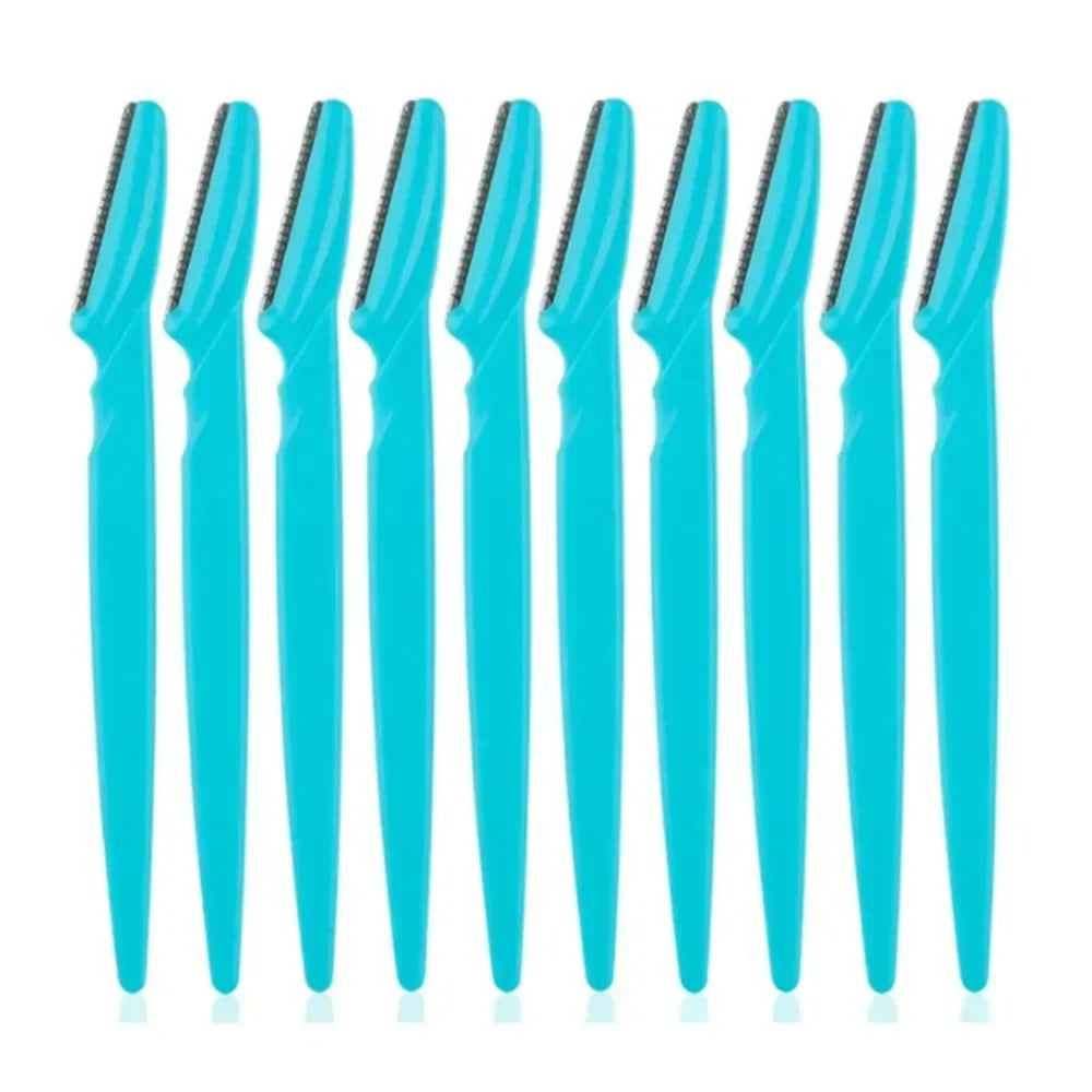 1-10Pcs Mix Color Eyebrow Razor Women Face And Body Safe Trimmer Hair Shaver Eye Brow Remover With Cover Small Makeup Tools Set Oasis Select 10pcs Blue