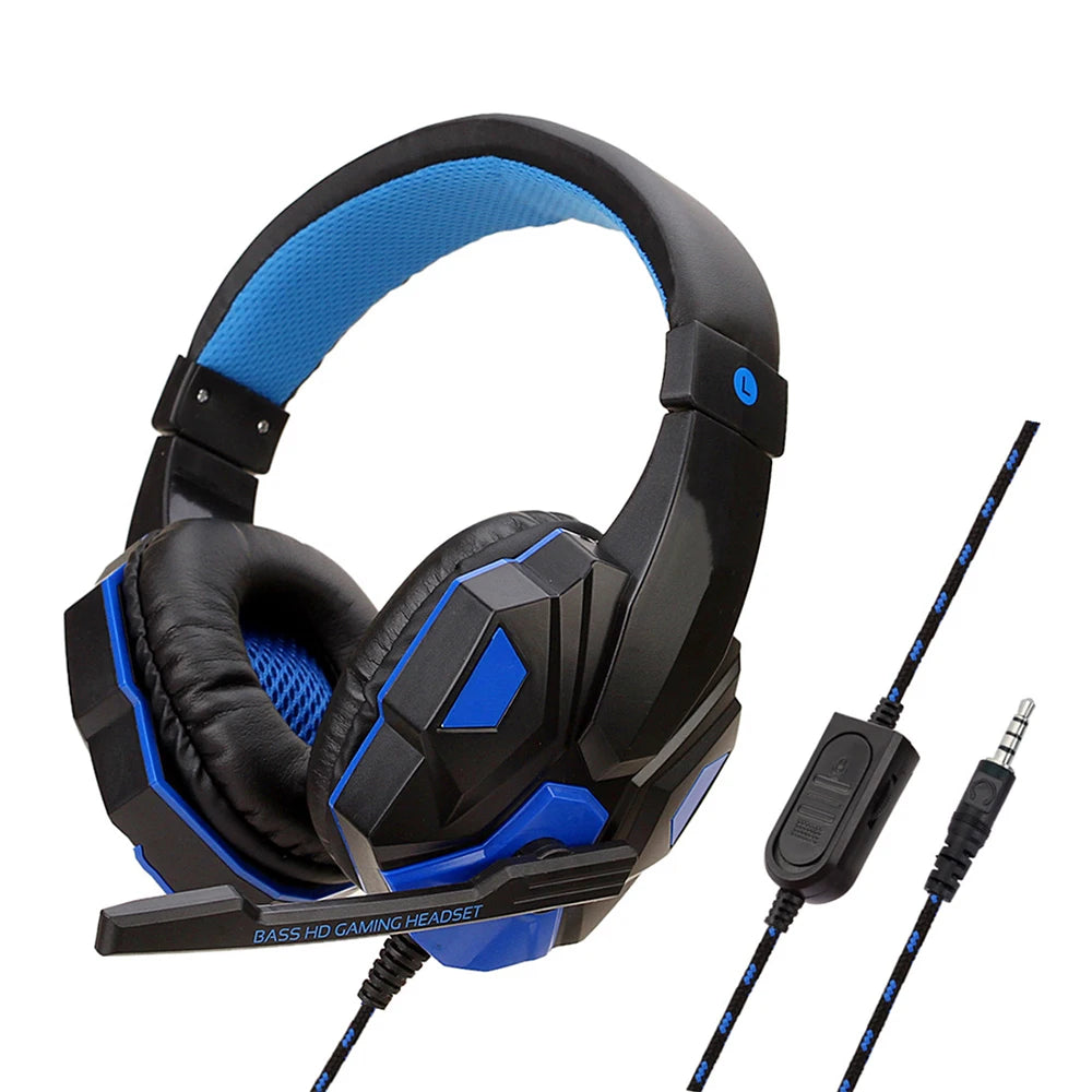 Wired PS4/PS5/Xbox/Smartphone/PC Headset Gaming Headset 120° Adjustable Gamer Headset with Noise Cancelling Microphone Oasis Select Blue