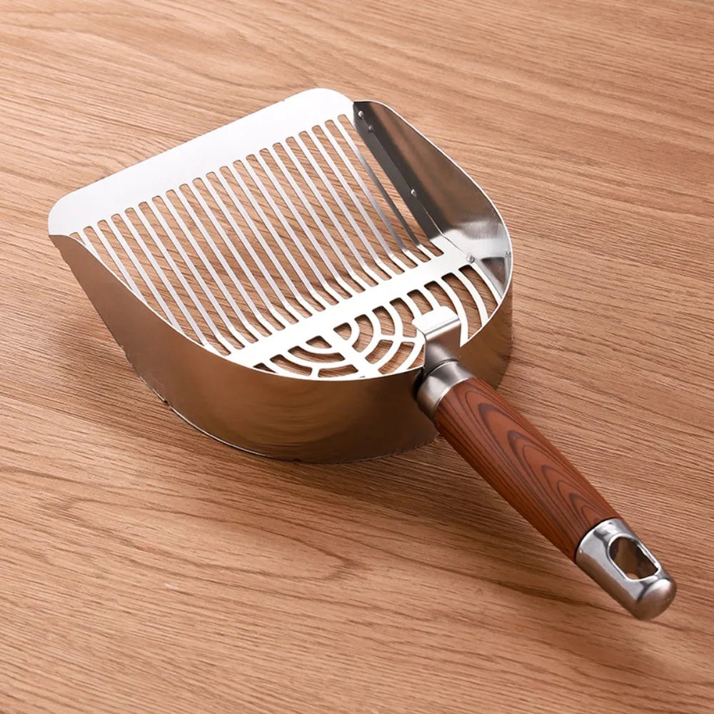 Stainless Steel Cat Litter Scoop – Long Handle Deep Sifter