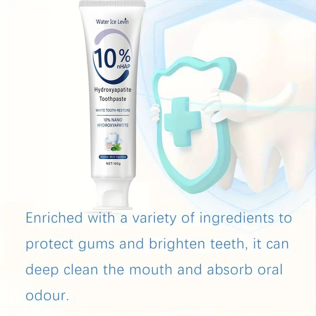 10% Nano Hydroxyapatite Toothpaste Restores White Teeth. Protects Gums. Deep Cleans. Brightens Smile. 100g Fresh Mint. Oasis Select