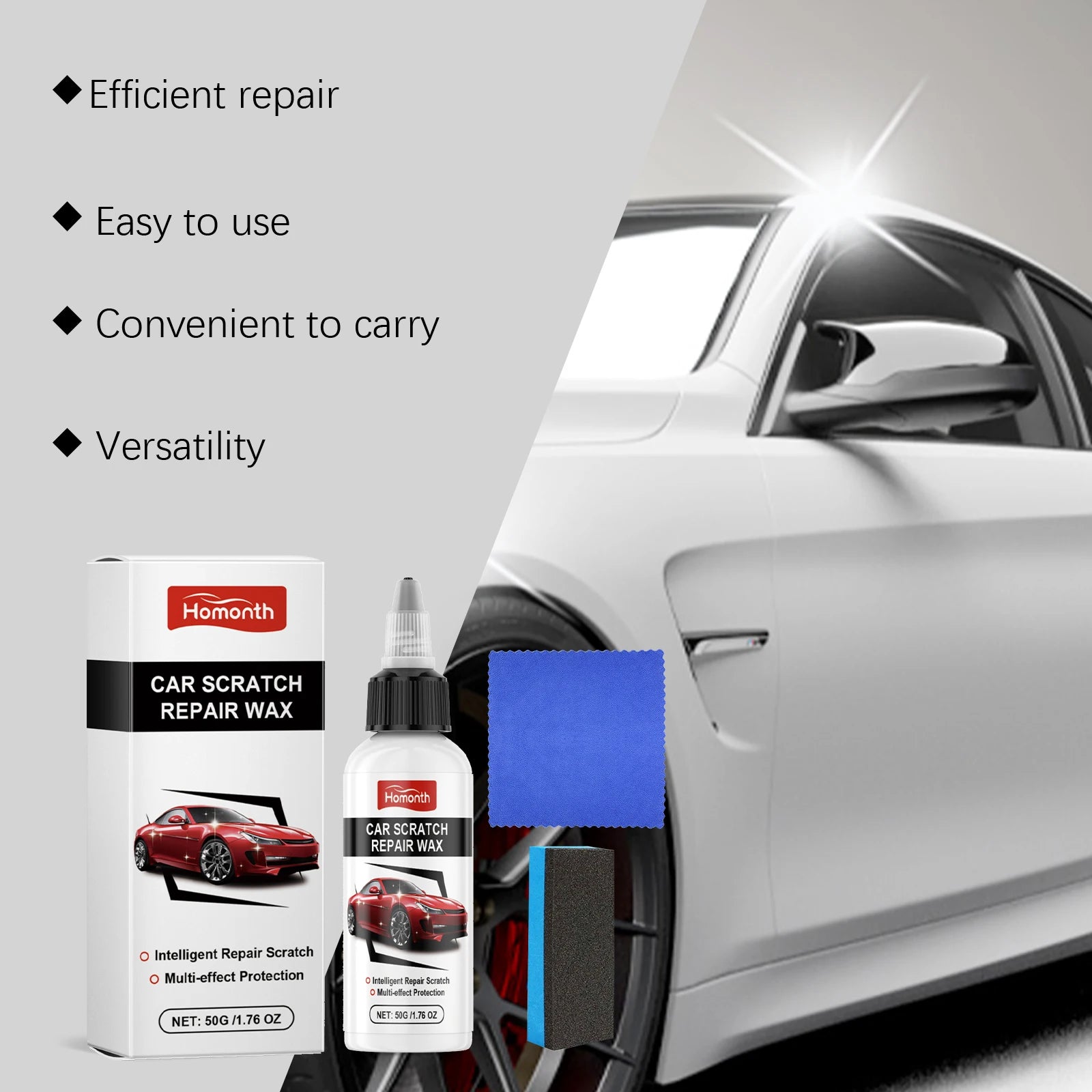 Homonth Car Scratch Care Cream Decontamination Cleaning Polish Car Scratch Renovation Swirl Remover Auto Paint Protection Care Oasis Select