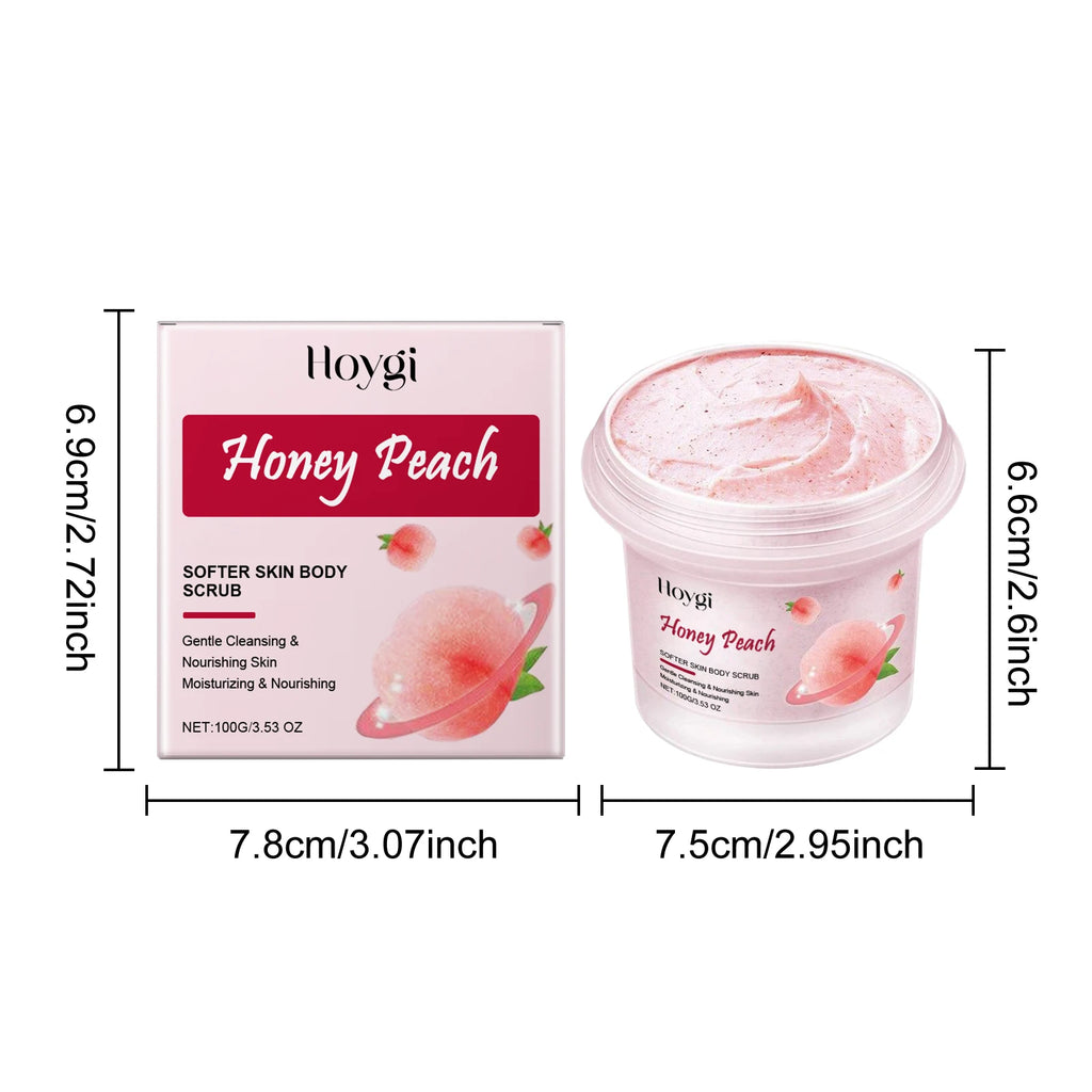 Honey Peach Softer Skin Body Scrub Gentle Exfoliating Cleanser Brightening Deep Cleaning Moisturizing Shiny Smooth Body Scrub Oasis Select 100g boxed