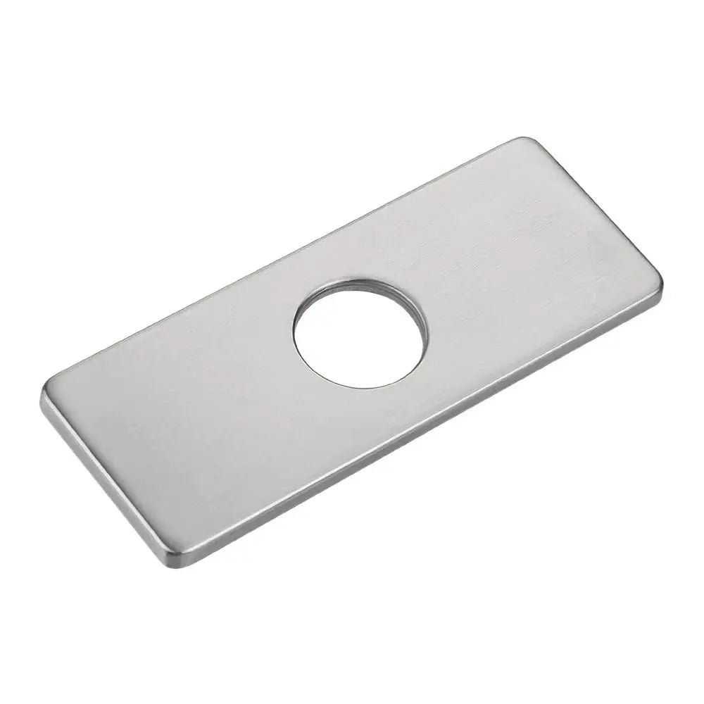 1PC Faucet Plate Hole Tap Cover Deck Plate Stainless Steel Bathroom Kitchen Sink For Most Single Hole Faucet Decorative Panel Oasis Select 6inch-Brushed nickel