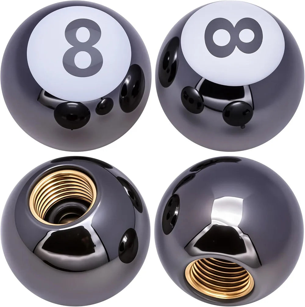Copper Core Dustproof Tire Valve Stem Covers Pool 8 Ball Style Tire Valve Stem Caps for Cars, SUV, Trucks, Bikes, Motorcycles Oasis Select Grey