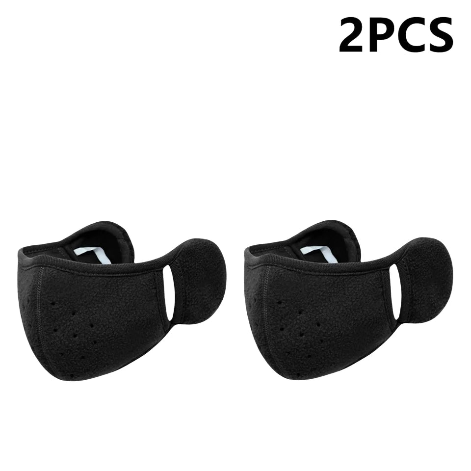 2-Pack Winter Fleece Earmuffs & Windproof Face Cover Unisex