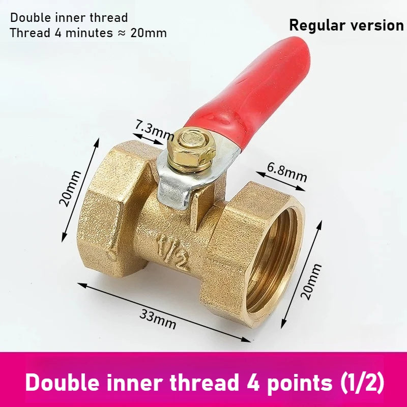 Pneumatic Copper Ball Valve Baota Red Handle Small Switch 1 3 4 Point 1/4 Vent Pipe Ball Valve Oasis Select Double inside 4 1PCS