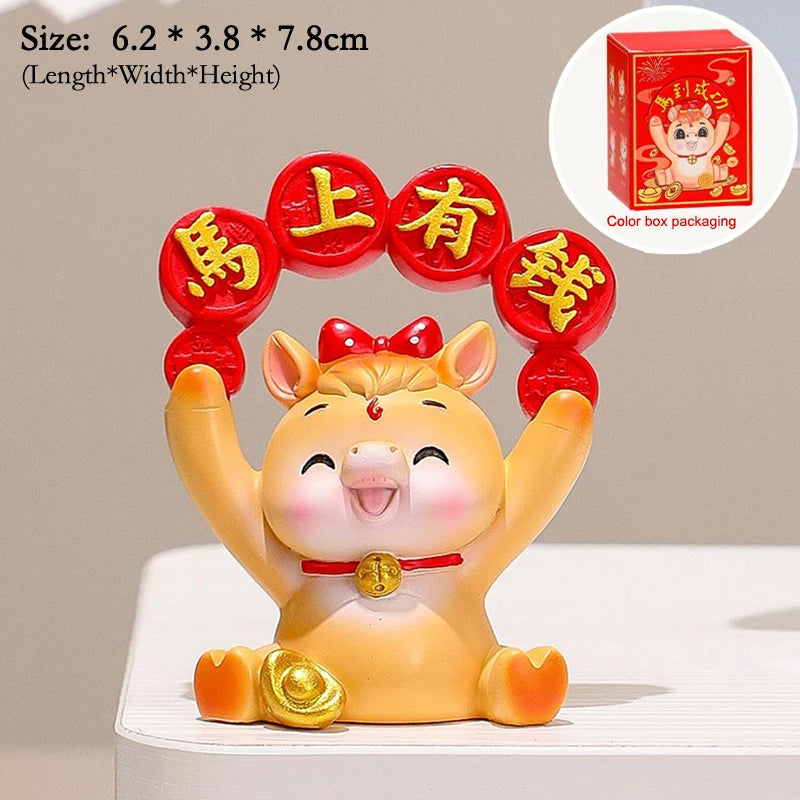 2026 Year of The Horse Table Decoration Charming Pony Accessory Lucky New Year Gift and Cute Car Decor DIY Craft Oasis Select A11