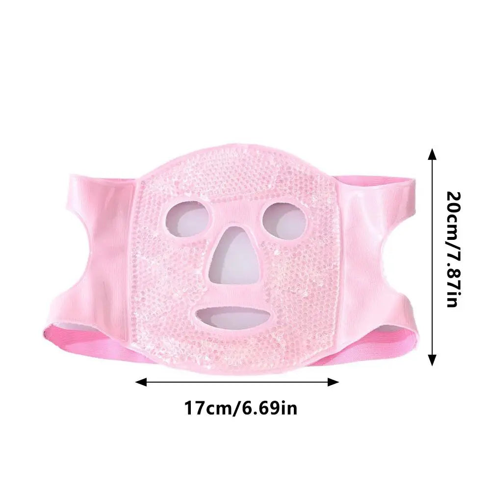 Ice Cold and Hot Heat Full Face Eye Mask New SPA Gel Beads Compress For Dark Circles Puffiness For Women Man Skin Care Tools Oasis Select