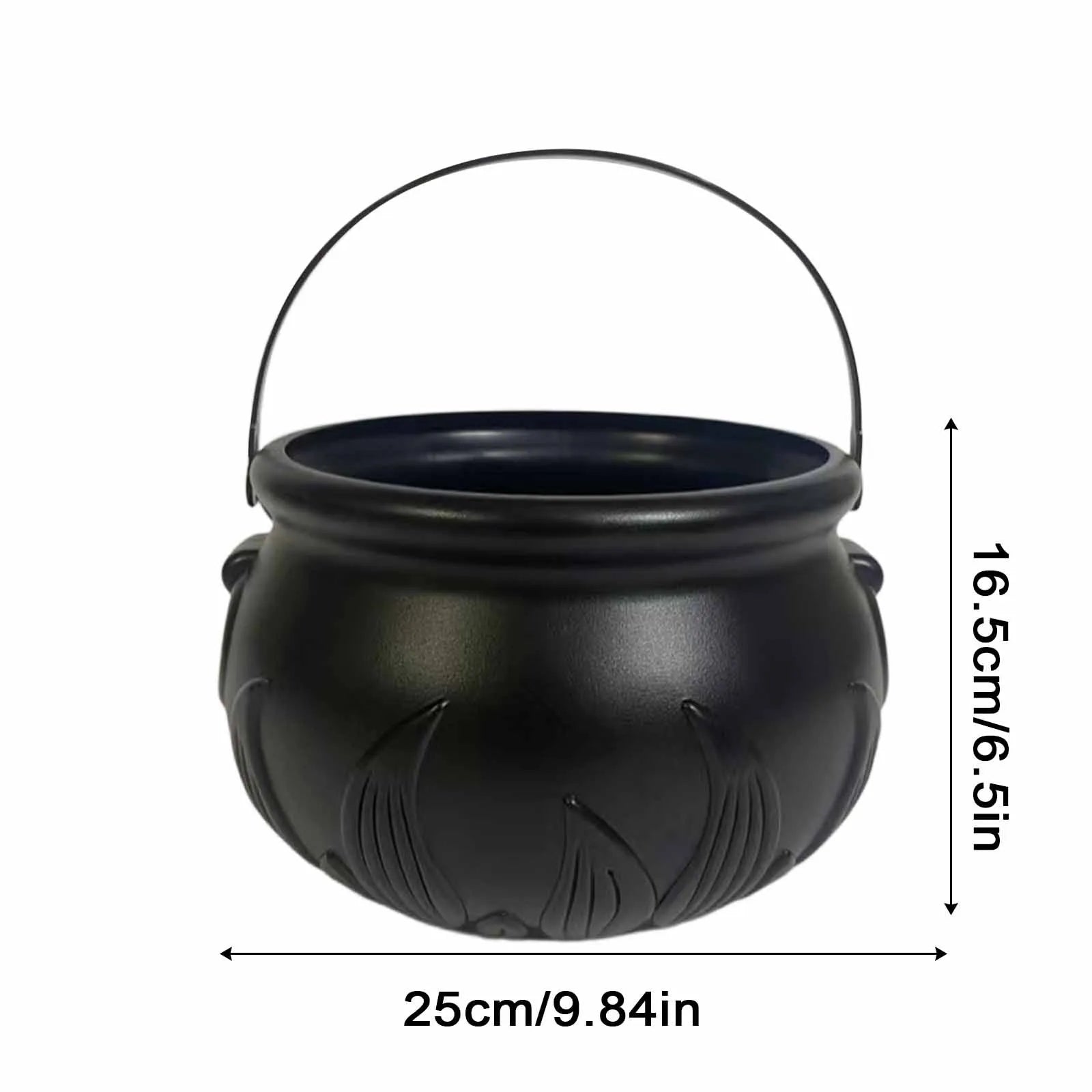 Halloween Witch Cauldron Candy Bucket – Flame Stripe Pot Decor Halloween Candy Bucket Oasis Select D One Size