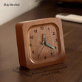 Simple and Luxurious Hollow Desktop Silent Desk Clock Ornament Creative Black Walnut Small Clock Fashionable Oasis Select Ebony square