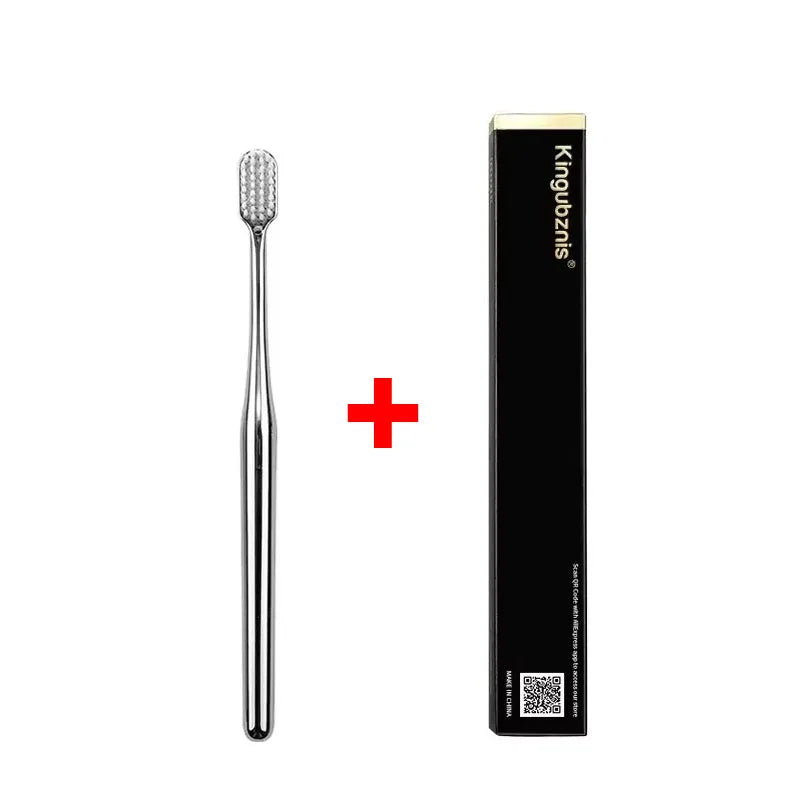 1/2/4pcs Luxury Soft Bristles Toothbrush Men Women Adult Tooth Brush Gold Silver Dental Brushes Elegance Toothbrushes Portable Oasis Select 1pcs Silver White